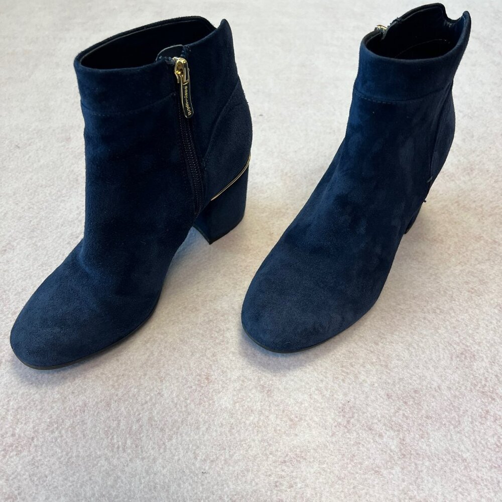 Easy Spirit Suede Dark Blue Shoes Booties 5.5 Like New